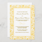 Fancy uitnodiging voor het huwelijk van Floral Yel (Voorkant / Achterkant)