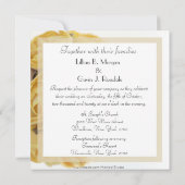 Fancy uitnodiging voor weddenschappen met gele roz (Achterkant)