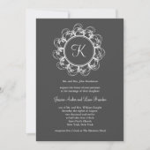 Fancy uitnodiging voor weddenschappen op monogram  (Voorkant)