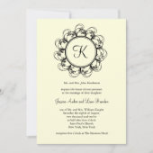 Fancy uitnodiging voor weddenschappen op monogram  (Voorkant)