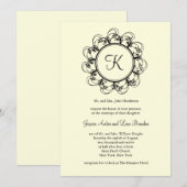 Fancy uitnodiging voor weddenschappen op monogram  (Voorkant / Achterkant)