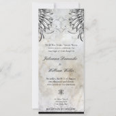 Fancy uitnodiging voor weduwschap rond stedelijk T (Voorkant)