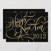 Fancy uitnodigingen van de Eve Party van het Nieuw (Voorkant / Achterkant)