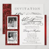 Fancy uitnodigingen voor 40-jarig jubileum - vroeg (Voorkant / Achterkant)