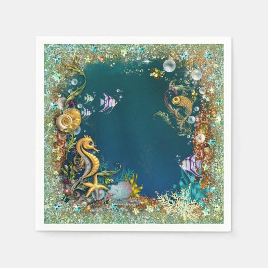 Fancy Under The Sea Verjaardagsfeestje Servetten (Voorkant)