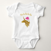 Fancy Unicorn met roze kerstpak Romper (Voorkant)