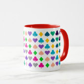 Fancy, unieke kleurrijke speelkaarten pakken symbo mok (Voorkant rechts)