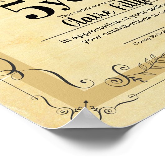 Fancy universeel certificaat ter gelegenheid van h poster (Hoek)