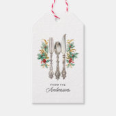 Fancy vakantie zilverwerk gepersonaliseerd cadeaulabel (Voorkant)