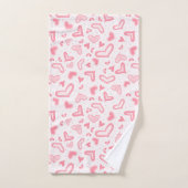 Fancy Valentijn harten roze badhanddoek set Bad Handdoek (Handdoek)
