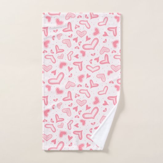 Fancy Valentijn harten roze badhanddoek set Bad Handdoek (Handdoek)