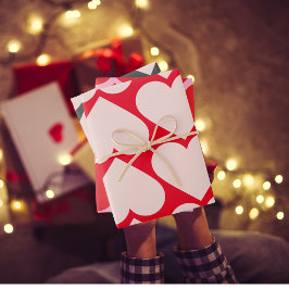 Fancy Valentijnse rode en roze hartritmepatroonver Inpakpapier Vel