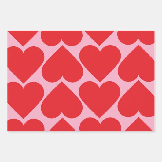 Fancy Valentijnse rode en roze hartritmepatroonver Inpakpapier Vel (Voorkant 2)