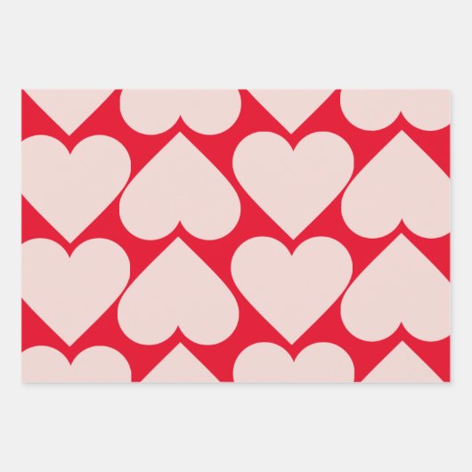 Fancy Valentijnse rode en roze hartritmepatroonver Inpakpapier Vel (Voorkant)