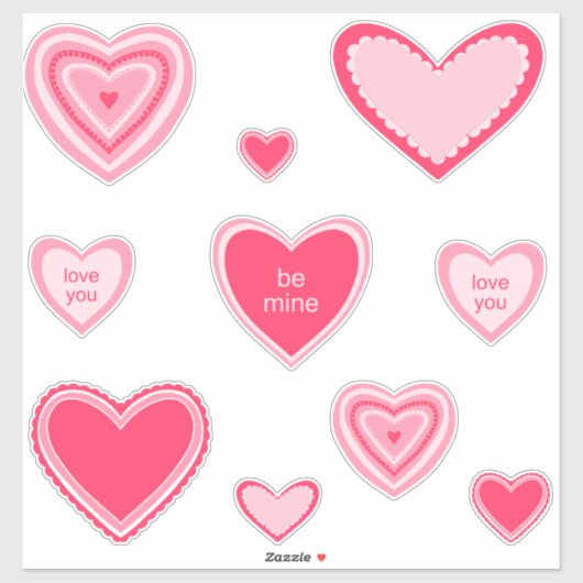 Fancy Valentijnshartstickers Sticker (Vel)