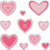 Fancy Valentijnshartstickers Sticker (Voorkant)