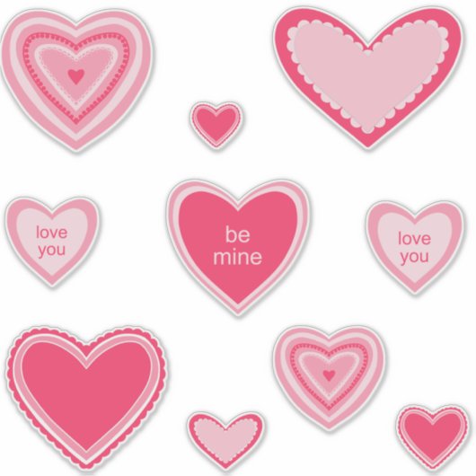 Fancy Valentine Heart stickers (Voorkant)