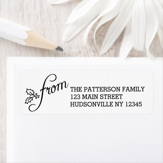 Fancy Van Zwart-Wit Holly Vakantie Etiket (Insitu)