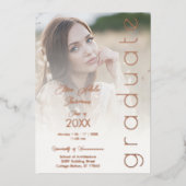 Fancy Vellum Overlay Effect 2 Photos Graduate Folie Uitnodiging (Voorkant)