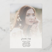 Fancy Vellum Overlay Effect 2 Photos Graduate Folie Uitnodiging (Achterkant)