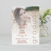 Fancy Vellum Overlay Effect 2 Photos Graduate Folie Uitnodiging (Staand Voorkant)