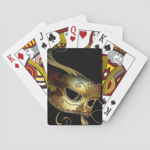 Fancy Venetian Masquerade zwart   goud Pokerkaarten