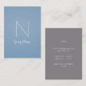 Fancy Verbluffend Monogramma Dusk Blue en Titanium Visitekaartje (Voorkant / Achterkant)