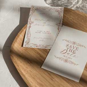 Fancy Verbrand Oranje Terracotta Boho Chic Bruilof Save The Date