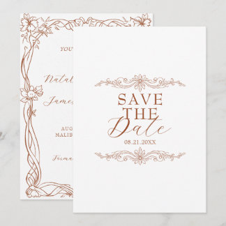 Fancy Verbrand Oranje Terracotta Boho Chic Bruilof Save The Date