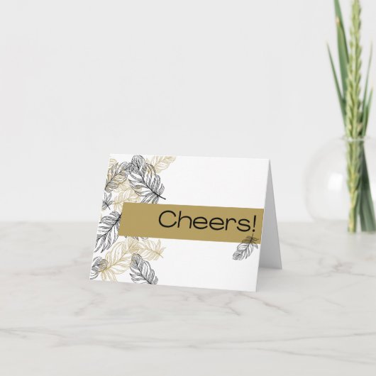 Fancy veren Proost! Notecard Feestdagen Kaart (Voorkant)