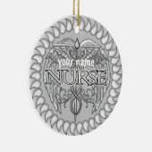 Fancy verpleegkundige met grijze caduceus keramisch ornament (Rechts)