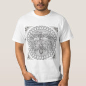 Fancy verpleegkundige met grijze caduceus t-shirt (Voorkant)