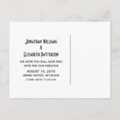 Fancy versiering Ebony Save the Date Briefkaart (Achterkant)