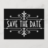 Fancy versiering Ebony Save the Date Briefkaart (Voorkant)