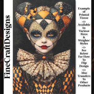 Fancy Vette Harlekijnmasker Gezichtsverf BU2 Decou Tissuepapier