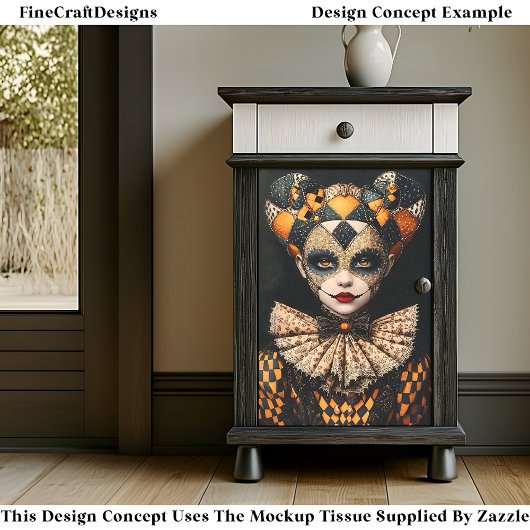 Fancy Vette Harlekijnmasker Gezichtsverf BU2 Decou Tissuepapier