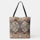 Fancy vibrant, glad, gestreken, natuurlijk gesteen tote bag (Achterkant)