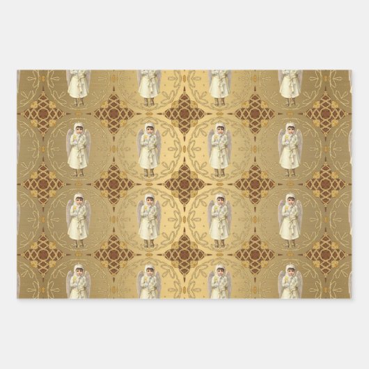 Fancy Victoriaans Angel Inpakpapier Vel (Voorkant 3)