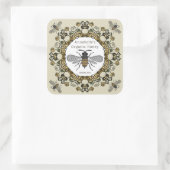 Fancy Victoriaans honingetiket personaliseren Vierkante Sticker (Tas)