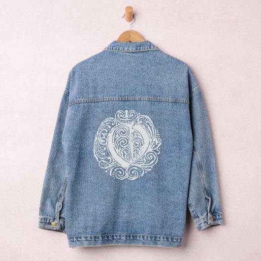Fancy Victoriaans Kalligrafie Monogram O Vrouwen Denim Jacket (Hangar)