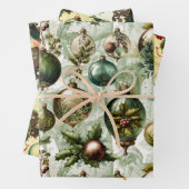 Fancy Victoriaans kerstset Inpakpapier Vel (In situ)