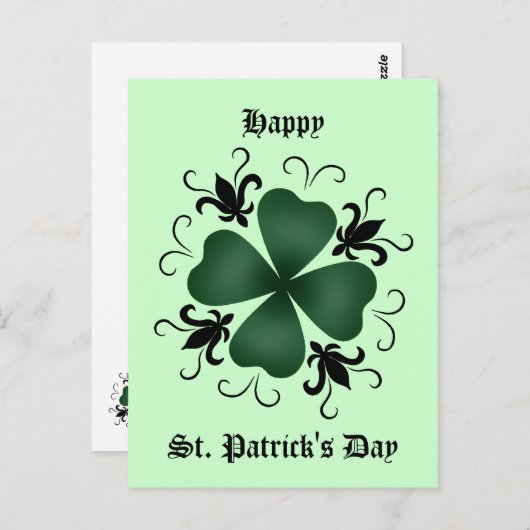 Fancy Victoriaans shamrock Briefkaart (Voorkant / Achterkant)