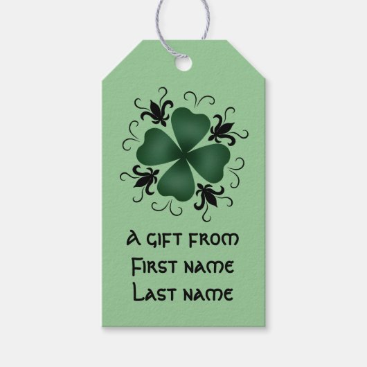 Fancy Victoriaans shamrock Cadeaulabel (Voorkant)