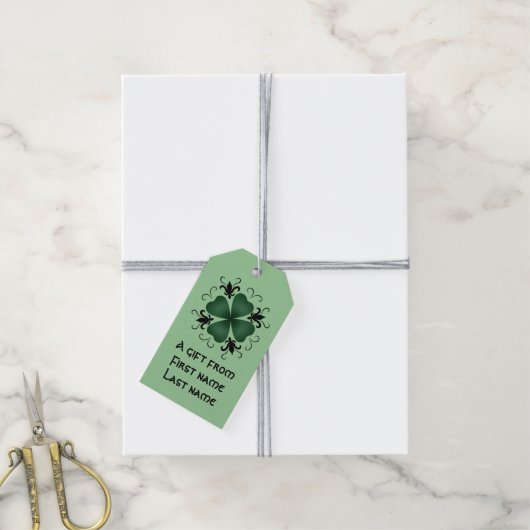 Fancy Victoriaans shamrock Cadeaulabel (Met Touw)