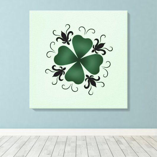 Fancy Victoriaans shamrock Canvas Afdruk (Insitu (Houten vloer))