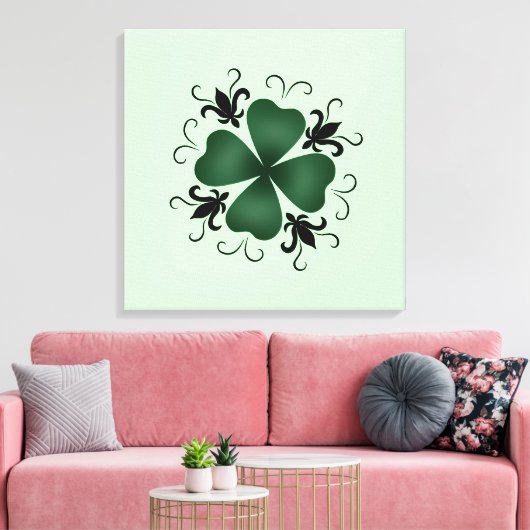Fancy Victoriaans shamrock Canvas Afdruk (Insitu (Woonkamer))