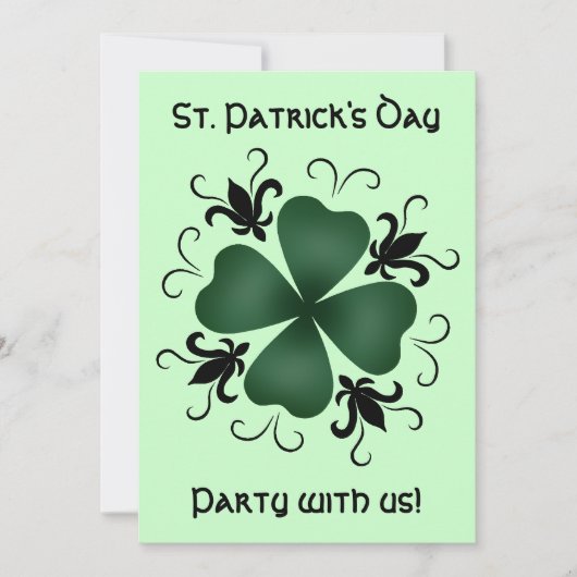 Fancy Victoriaans shamrock Kaart (Voorkant)