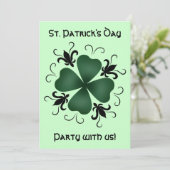 Fancy Victoriaans shamrock Kaart (Staand voorkant)