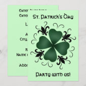 Fancy Victoriaans shamrock Kaart (Voorkant / Achterkant)