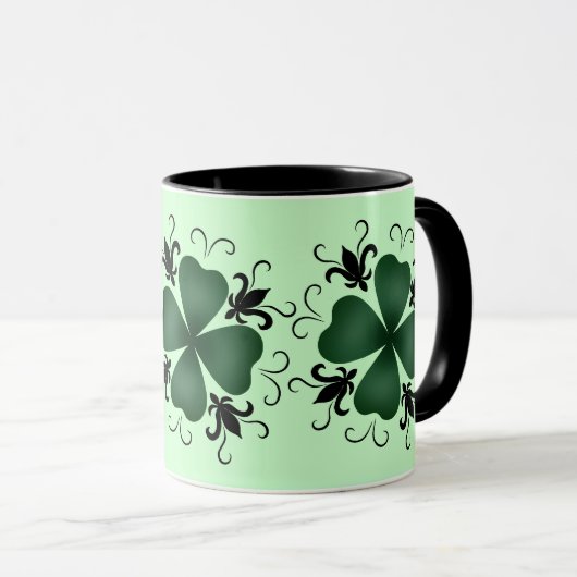 Fancy Victoriaans shamrock Mok (Voorkant rechts)